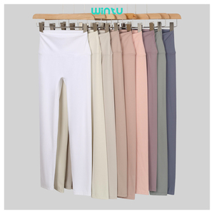 Leggings da Palestra di Alta Qualità con Vita Elastica per Donne, Pantaloni da Yoga Effetto Nudo, Motivo Uniforme, Vita Alta per Fitness Femminile - Product Image 5