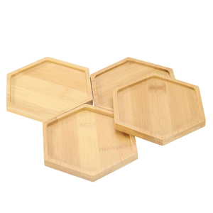 Hexagon <span class=keywords><strong>Bamboo</strong></span> Plant Saucer Sukkulente Top flappen Drainage schale mit erhöhter Kante - Product Image 1