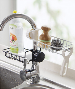 Estante de almacenamiento de toallas secas de esponja colgante de Metal para baño y grifo de cocina estante de drenaje con uso de herramientas de limpieza - Product Image 3