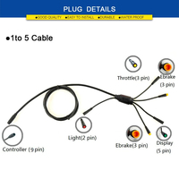 EBike Julet 1T4 1T5 connecteur de câble étanche 8Pin 9Pin câbles de moteur de vélo électrique affichage d'accélérateur Ebrake pour accessoire de vélo électrique