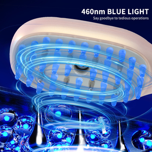 Peine masajeador de cuero cabelludo KKS con peine de crecimiento de cabello de terapia de luz LED roja y azul en colores rojo y azul - Product Image 3
