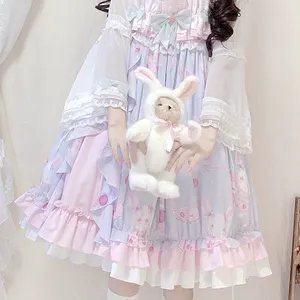 Vestido con cinturón de estilo gótico para mujer, vestido informal de estilo lolita, accesorios de gasa para mujer