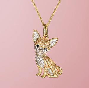 Livraison Rapide - <span class=keywords><strong>Collier</strong></span> Pendentif Chien <span class=keywords><strong>Chihuahua</strong></span> Noir, Bijoux Fins en Alliage de Zinc Écologique Style Animal Vente en Gros - Product Image 2