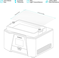 ELEGOO PFA Release Liner Film 5PCS, 273*170mm 0.127mm, 92% Transmittansi untuk Printer 3D LCD Saturn 2/3/4/4 Ultra