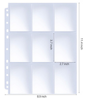 Portatarjetas de PVC de alta calidad, bolsillo de carga superior, funda para tarjetas, paquete de 9, 100
