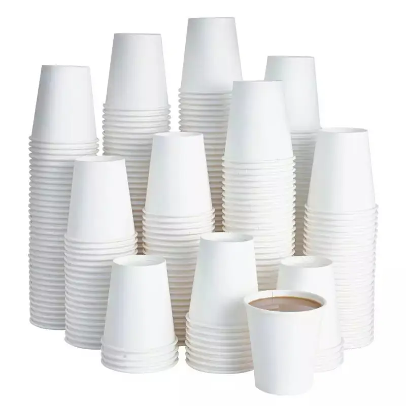 Aangepaste Logo Gerecycled Papier Cup 8Oz/12Oz/16Oz/20Oz/24Oz Koud/Hot Drink Papier Koffiekopje Met Deksel En Mouw