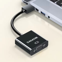 SAMZHE Convertisseur VGA Noir Brillant 1080P/60Hz avec Puce CS5210, Matériau ABS, Câble de 11,5 cm pour Ordinateur Portable, Boîtier TV, PS5, Moniteur, Projecteur