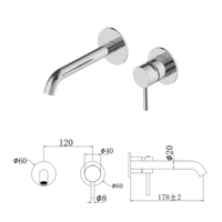 Robinet de douche chaud/froid et robinet de lavabo en acier inoxydable SUS 316 avec noyau de valve en céramique, série Yuson 3163, pour salle de bain et cuisine