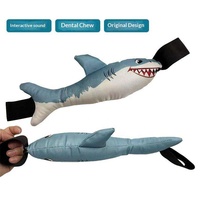 Jouet de tirage à la corde pour chien en tissu Oxford durable, motif requin, avec poignée en corde et fonction couineuse