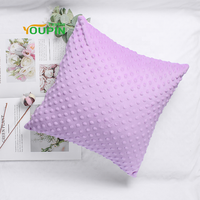 Housse de coussin douce 100 % polyester 40x40cm en peluche Minky à pois pour sublimation par transfert thermique – En stock