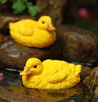 Statue de petit canard jaune en résine personnalisée pour la décoration de jardin, étang, adorable petite figurine de canard