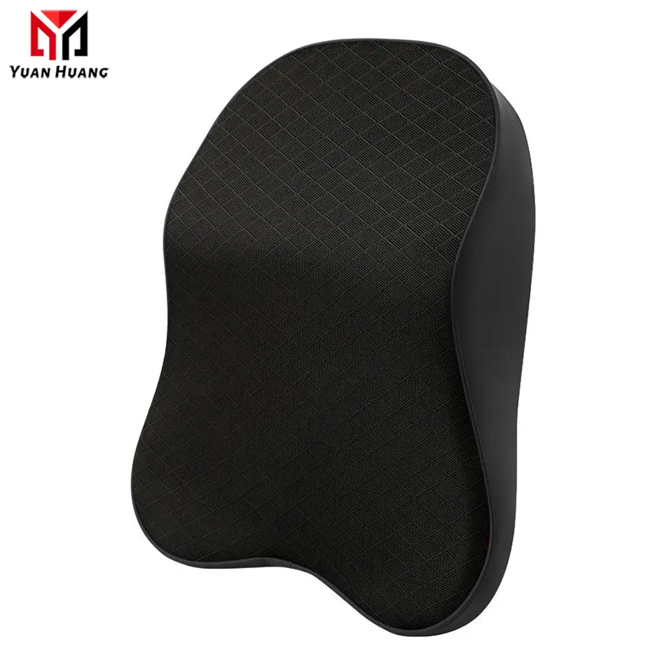 3D Memory Foam Car Neck Pillow PU Leather Car Pillow Waist Rest Pillow Seat Back Rest Lumbar Cushion For Car Accessories