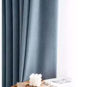 Cortinas de sombreado de lujo para sala de estar y dormitorio, cortinas Jacquard de espiga de chenilla, cortinas de poliéster francés sólido
