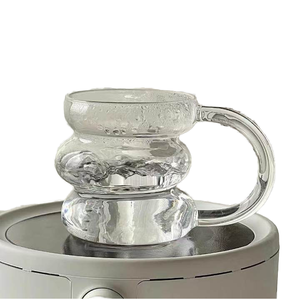 Vaso Irregular Creativo de Vidrio Borosilicato de Alta Calidad, 430 ml, Apto para Lavavajillas y Microondas, Estilo Americano, Bonito, para Té, Bebidas Calientes, Personalizado - Product Image 1