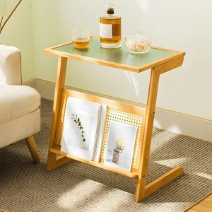 Sofá, mesa de centro, mesa auxiliar para sala de estar, mesa de ratán pequeña para apartamento, mesa de té para balcón, almacenamiento multifuncional - Product Image 2