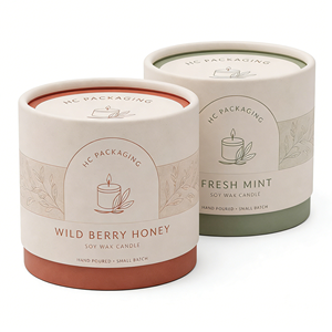 Eco Friendly <b>Round</b> Candle Tube Packaging Custom Cardboard Cylinder <b>Box</b> for Soy Wax Scented Candle Custom Logo Factory - Product Image 3
