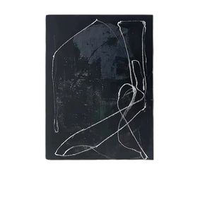 Art mural abstrait texturé fait à la main <span class=keywords><strong>de</strong></span> style nordique, huile <span class=keywords><strong>sur</strong></span> toile avec cadre, <span class=keywords><strong>motif</strong></span> noir et blanc, 60x90cm - Product Image 1
