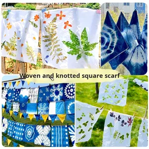 Tessuto di puro cotone Tie-Dye piccolo fazzoletto quadrato bianco interamente in cotone <span class=keywords><strong>Bandana</strong></span> quadrata per studenti bambini - Product Image 2