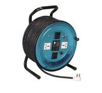 Rallonge électrique portable ronde avec cordon de 30m, 50m, 100m de longueur, équipée de différentes prises
