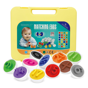 Alphabet de Pâques Jeu de <span class=keywords><strong>Bingo</strong></span> Montessori pour Enfants, Matching Motricité Fine, Lettres Assorties, Oeufs en Plastique, 26 Pièces - Product Image 1