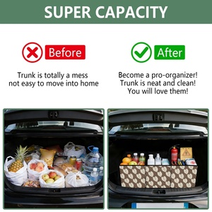 Organizador de Maletero Grande con Diseño Hawaiano Kalo, Organizador de Viaje de Nailon con Logotipo Personalizado, Bolsa de Almacenamiento para Compras y Maletero de Auto - Product Image 4