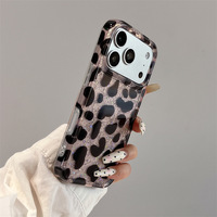 Coque de téléphone tendance et élégante avec paillettes et imprimé léopard pour iPhone 18 Pro, 17 Pro Max, anti-chute pour iPhone 16, 14/15