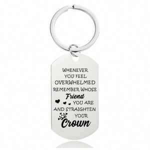 Porte-clés couronne soeur amie filleule fils <span class=keywords><strong>cadeau</strong></span> d'anniversaire rappelez-vous dont redressez votre couronne porte-clés porte-clés inspirant - Product Image 3