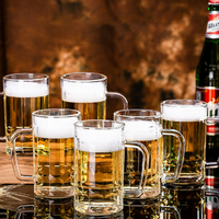 Vente en gros de mugs à bière classiques personnalisés de 17/40 oz, épais, résistants et incassables, verres à bière, verres à boissons gazeuses, verres à bière avec poignée