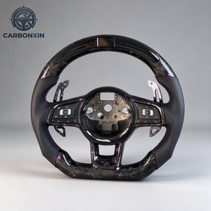 Volante Deportivo LED de Fibra de Carbono Forjado Personalizado con Levas de Cambio para Volkswagen Golf Mk7 Mk7.5 R 7R GTI GTD GTE TSI Polo - Product Image 2