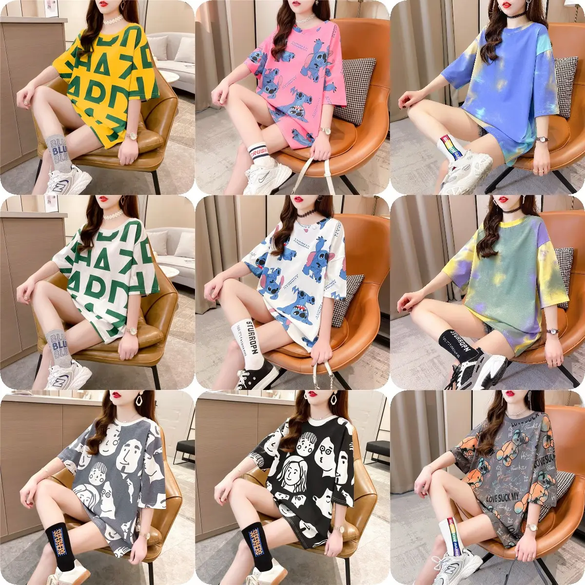 factory wholesale women's t shirt 2023 women's apparel printed t-shirts in stock low price summer t shirts