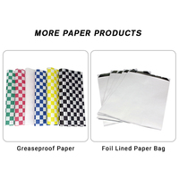 Feuilles de papier hamburger prédécoupées en aluminium/papier vierge, isolées en nid d'abeille, résistantes à la graisse, argentées et dorées, certifiées FSSC22000