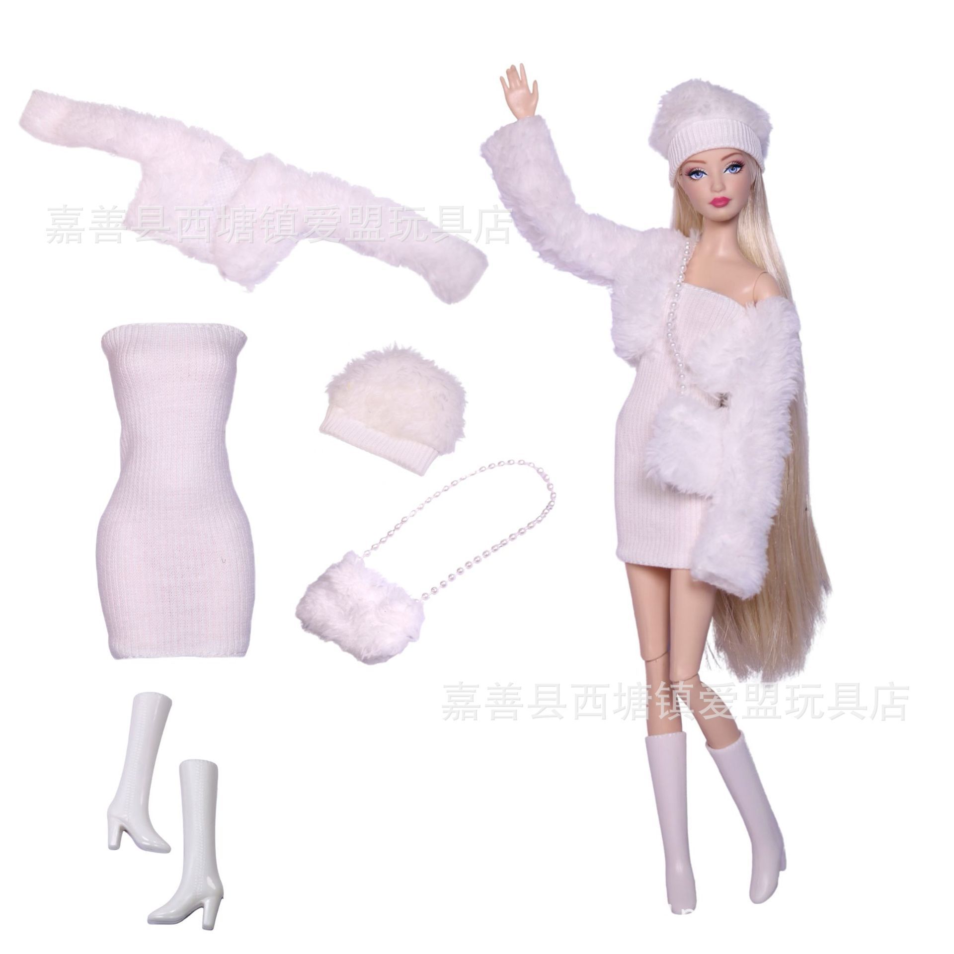 5-4-jupes chapeaux sacs chaussures-ensemble tenue-poupée non incluse