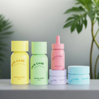 Ensemble de flacons de luxe pour soins de la peau en verre mat de conception haut de gamme, flacons pompe pour toner et sérum pour cosmétiques