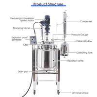 Réacteur chimique industriel antidéflagrant en acier inoxydable à double enveloppe Laboao 100L-300L pour laboratoire