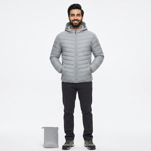 <b>Men</b> Winter <b>Puffer</b> Quilted <b>Jacket</b> with <b>Hooded</b> Collar Zipper Closure OEM Service Out Door Street <b>Jacket</b> <b>Men</b> - Product Image 1