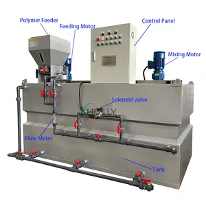 Equipo de dosificación de polvo de polímero automático, sistema de dosificación de aguas residuales, unidad de sistema de alimentación de preparación de floculante