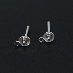 Support vide en argent sterling S925 pour fabrication de bijoux DIY, pour aiguille de plateau, boucles d'oreilles pendantes, perles, perles de jade, cristaux et bols - Product Image 3