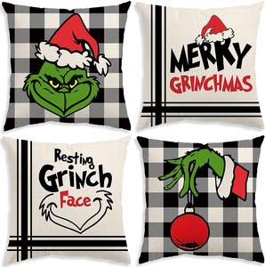 Fundas De Almohada personalizadas de alta calidad de la serie <span class=keywords><strong>Merry</strong></span> Christmas Grinch para la decoración del hogar Hotel Hospital - Product Image 3