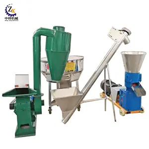 Animal duck goose cattle chicken poultry pellet machine small processing making plant production line for pelletizer feed