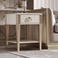 Table console carrée moderne en bois massif sculpté, avec hauteur réglable, pour salon