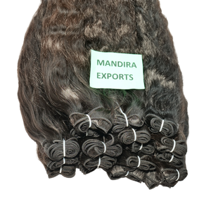 Paquetes ondulados alineados con cutícula virgen Natural Remy 100% Extensiones de cabello humano de templo indio sin procesar Estilos de ondas de cuerpo recto - Product Image 1