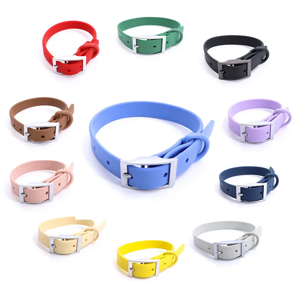 2023 Premium Coated Leicht zu reinigen Langlebiges wasserdichtes Hunde halsband Hunde training Halsband benutzer definierte verstellbare PVC wasserdichte Hunde halsband