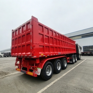 Semirremolque Volquete Trasero <span class=keywords><strong>de</strong></span> 3 Ejes y 45 Toneladas con Elevación <span class=keywords><strong>de</strong></span> <span class=keywords><strong>un</strong></span> <span class=keywords><strong>Eje</strong></span>, <span class=keywords><strong>Remolque</strong></span> Volquete para Arena y Grava - Product Image 3