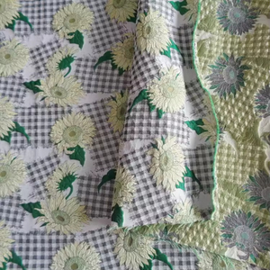 Desain baru kain brokat jacquard antik bunga matahari cetak timbul celup benang untuk tas dan sarung sofa - Product Image 5