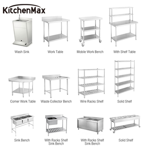 ชั้นวางสแตนเลสแบบกำหนดเองสำหรับครัวเชิงพาณิชย์ KitchenMax ชุดเต็ม ชั้นวางเก็บของแบบตั้งอิสระสำหรับอุปกรณ์จัดเลี้ยง - Product Image 4
