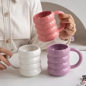 Xícara de café de cerâmica exclusiva personalizada com logotipo caneca de leite cerâmica atacado utensílios de mesa cerâmica