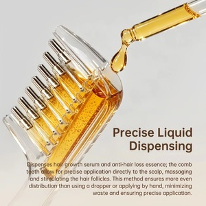 Peigne transparent portable pour racines de cheveux, applicateur de liquide, peigne de massage du cuir chevelu, brosse pour huile capillaire et sérum, outil de soin des cheveux anti-fuite - Product Image 4