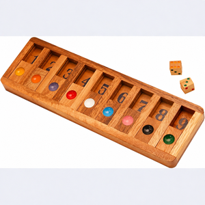 Jeu de société en bois Shut the Box, jeu de dés de table à neuf chiffres pour le jeu familial en intérieur - Product Image 5