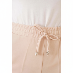 Pantalones ajustados con cintura elástica para mujer, pantalones Palazzo clásicos transpirables, detalle de cuerda, pantalones de lápiz técnicos arrugados - Product Image 1