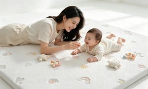 Coussin de jeu respirant et très résistant pour bébé, avec housse amovible à fermeture éclair, imperméable et antidérapant, pour le sommeil du nourrisson et le temps sur le ventre - Product Image 3